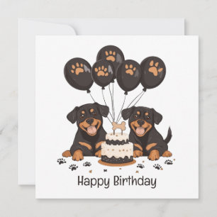 Happy Birthday Rottweiler Dogs Card