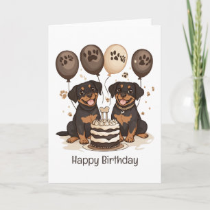 Happy Birthday Rottweiler Dogs Card