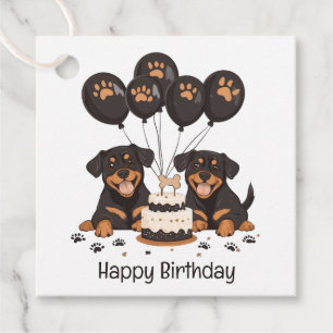 Happy Birthday Rottweiler Dogs Favour Tags