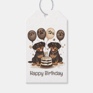 Happy Birthday Rottweiler Dogs Gift Tags