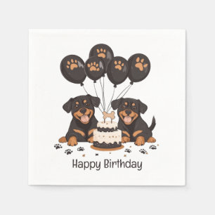 Happy Birthday Rottweiler Dogs Napkin