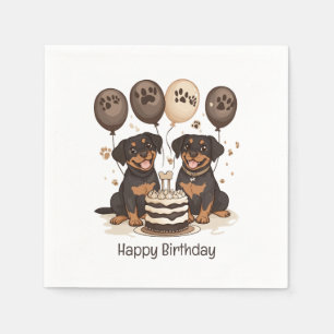 Happy Birthday Rottweiler Dogs Napkin