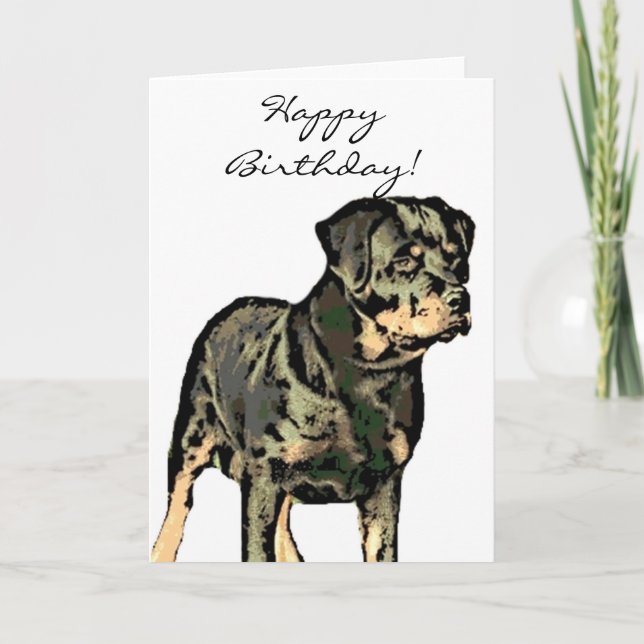 Happy Birthday Rottweiler greeting card (Front)