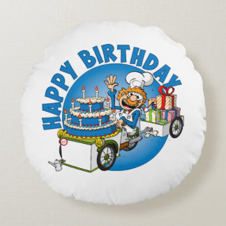 Happy birthday round cushion