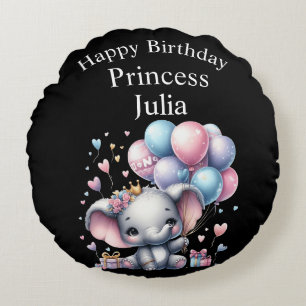 Happy Birthday Round Pillow