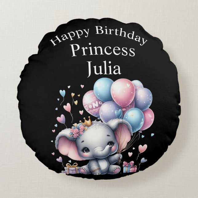 Happy Birthday Round Pillow (Front)