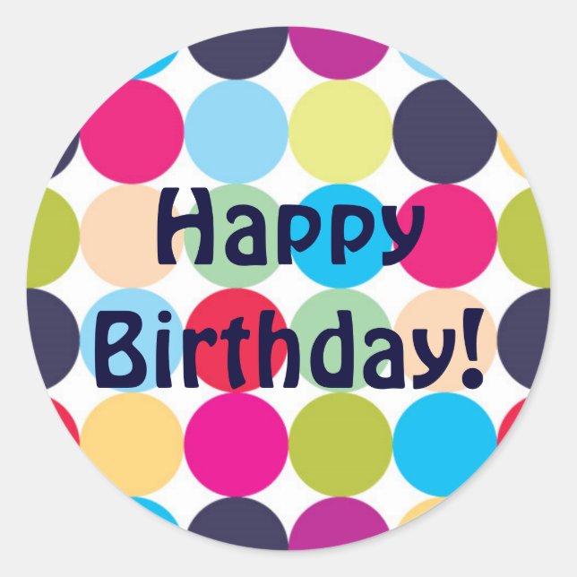 Happy Birthday - Round Sticker (Front)