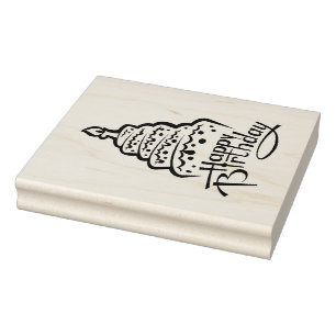 Happy Birthday Rubber Stamp