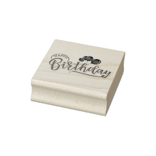 Happy Birthday Rubber Stamp