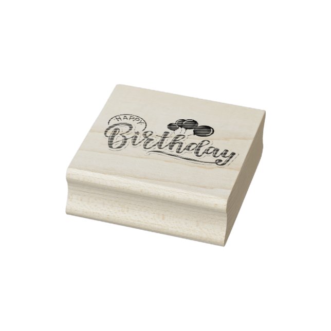 Happy Birthday Rubber Stamp (Stamp)