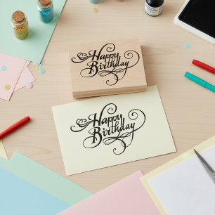 Happy Birthday Rubber Stamp