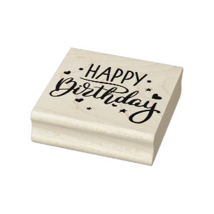 Happy Birthday Rubber Stamp