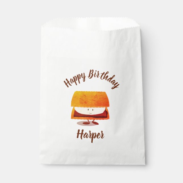 Happy Birthday S’more Name Favour Bag (Front)
