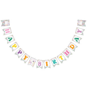 Happy Birthday Safari Party Animals Wild One Bunting