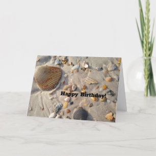 Happy Birthday Sand Beach Shells Card