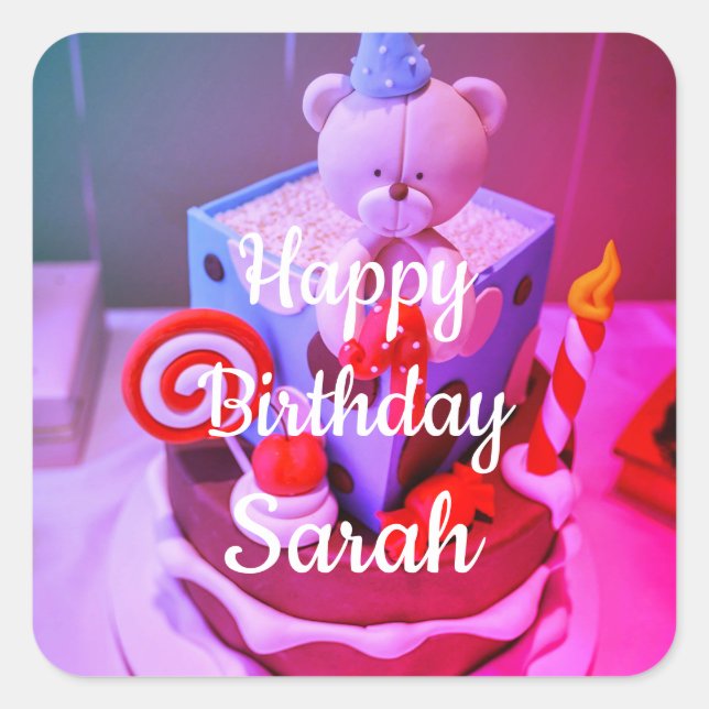 Happy birthday Sarah Square Sticker (Front)