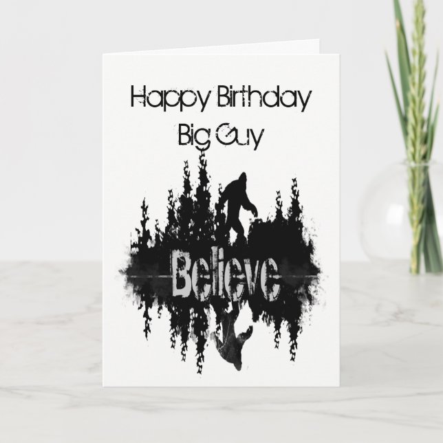Happy Birthday Sasquatch, Big Foot Lake Reflection Card (Front)