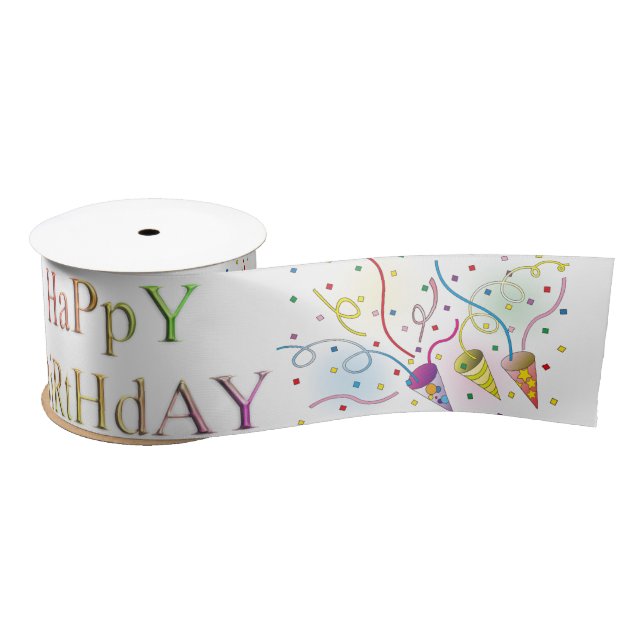 Happy Birthday Satin Ribbon (Spool)