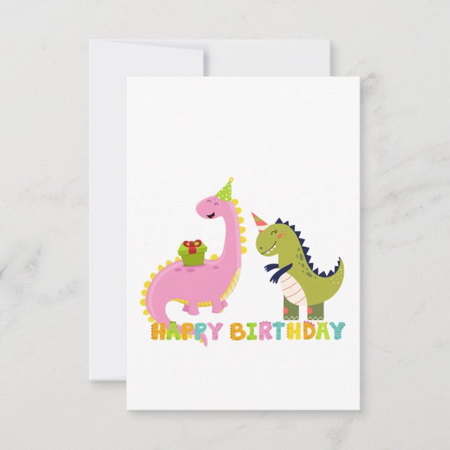 Happy Birthday saurus Thank You Card (Front)