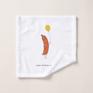 Happy Birthday Sausage Wash Cloth