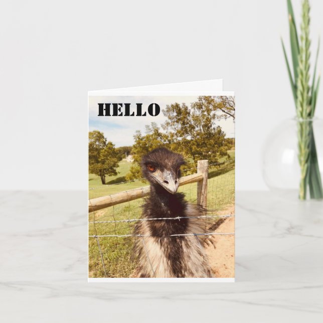 "HAPPY BIRTHDAY" SAYS OSTRICH  CARD (Front)