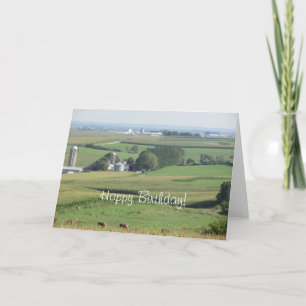 Happy Birthday Scenic Farm View from the Midwest Card