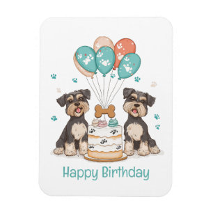 Happy Birthday Schnauzer Dogs Magnet
