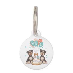 Happy Birthday Schnauzer Dogs Pet Tag