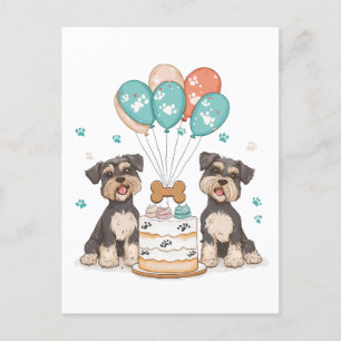 Happy Birthday Schnauzer Dogs Postcard