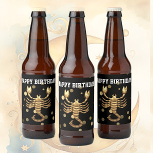Happy Birthday Scorpio Beer Bottle Label