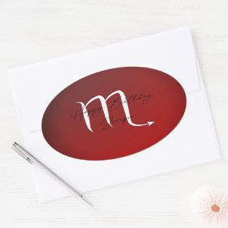 Happy Birthday Scorpio Oval Sticker