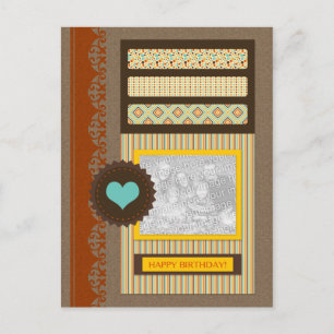happy birthday (scrapbook) postcard