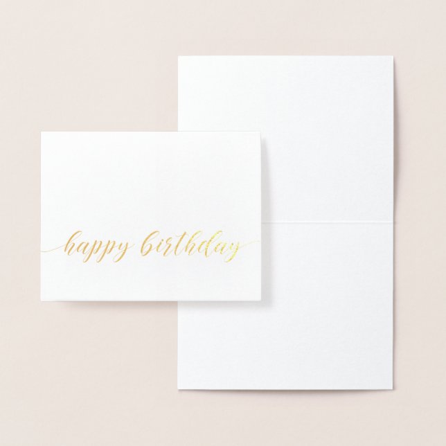 Happy Birthday Script Gold Foil Greeting Card (Display)