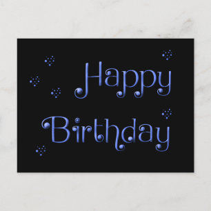 Happy Birthday Scripted Text Simple Postcard