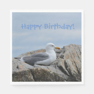 Happy Birthday Seagull Napkin