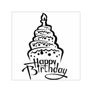 Happy Birthday Self Inking Rubber Stamp
