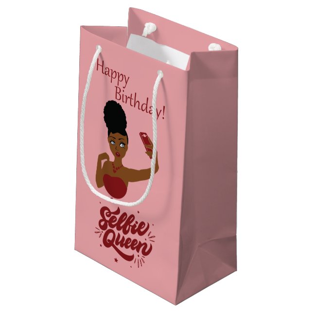 Happy Birthday Selfie Queen! Small Gift Bag (Back Angled)