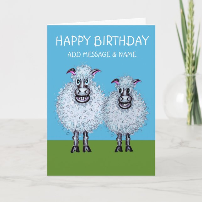 Happy birthday sheep card (Front)