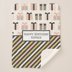 Happy Birthday Sherpa Blanket