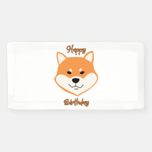 Happy Birthday Shiba Inu Original 2x1 Vinyl Banner