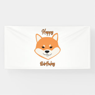 Happy Birthday Shiba Inu Original 4x8 Vinyl Banner
