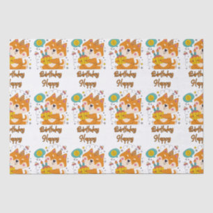 Happy Birthday Shiba Inu Tissue Paper