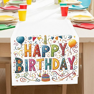 Happy Birthday Short Table Runner