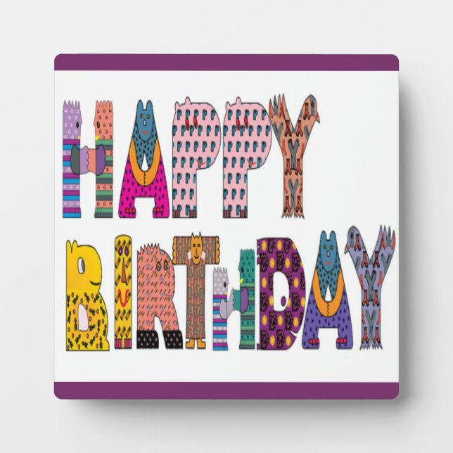 "HAPPY BIRTHDAY" SIGN PLAQUE (Front)