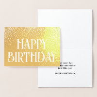 Happy Birthday Simple Minimalist Glam Gold Real