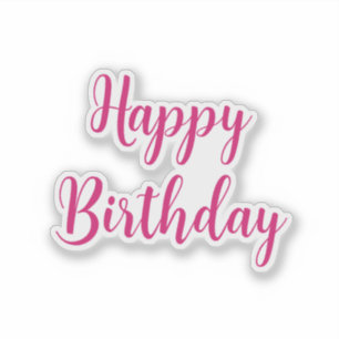 Happy Birthday Simple Minimalist Pink Colorful