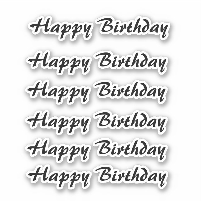 Happy Birthday Simple Minimalist Typography Black (Front)