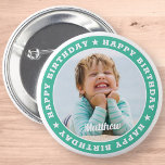 Happy Birthday Simple Modern Custom Photo<br><div class="desc">This simple and modern design is composed of serif typography and add a custom photo.</div>
