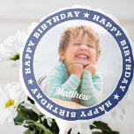 Happy Birthday Simple Modern Custom Photo Balloon<br><div class="desc">This simple and modern design is composed of serif typography and add a custom photo.</div>