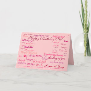 "Happy Birthday Sis!" card